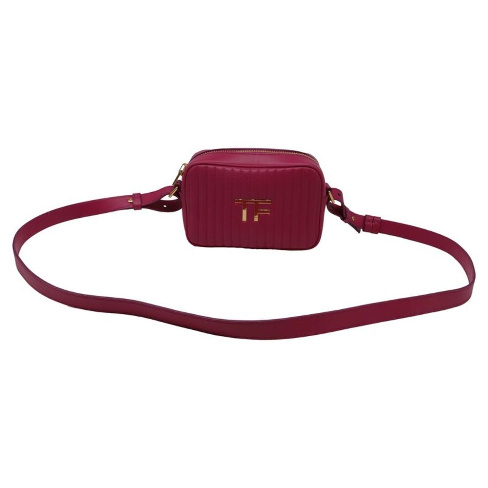 Tom Ford Quilted Camera Bag in Pink Leather